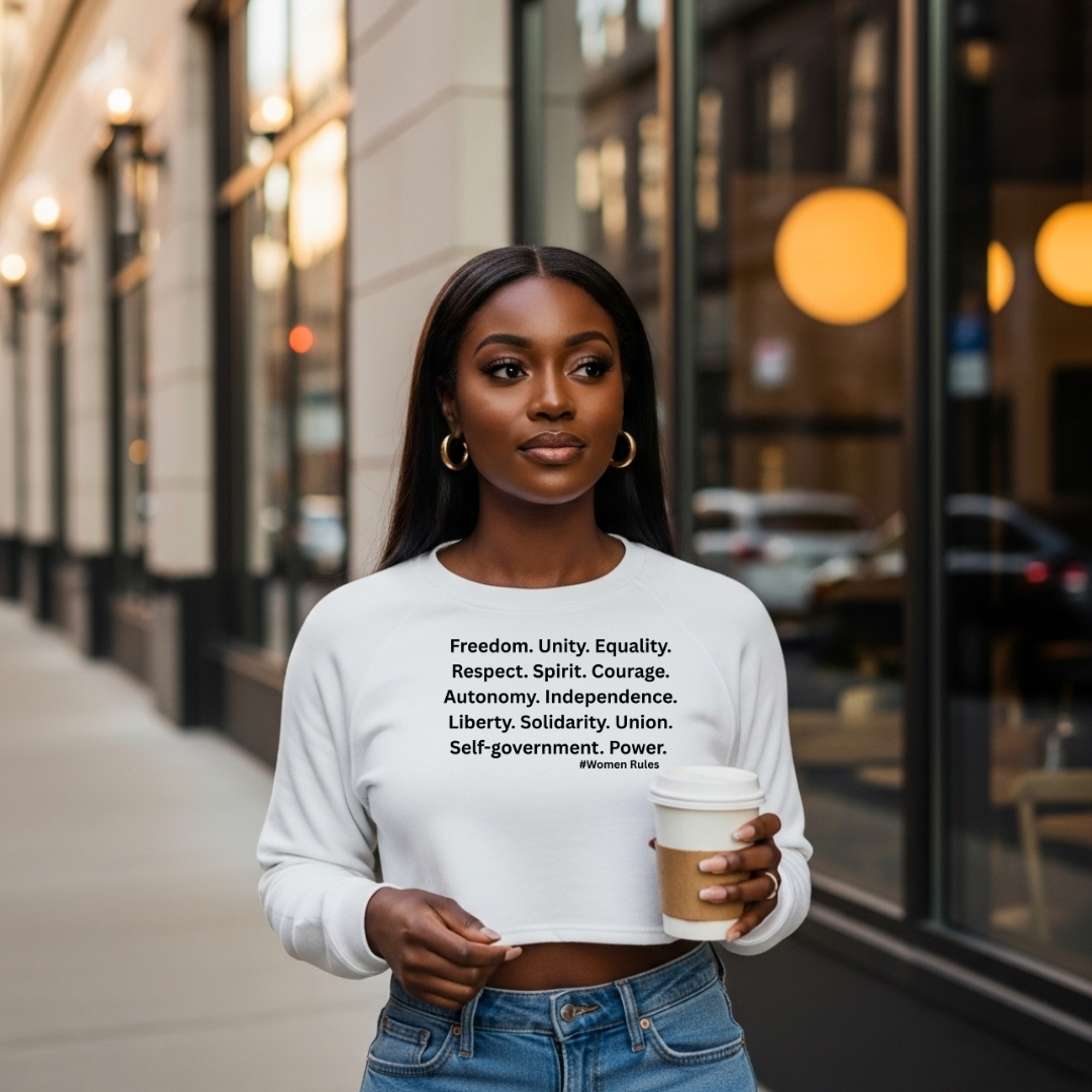 WOMEN RULE CROP SWEATSHIRT